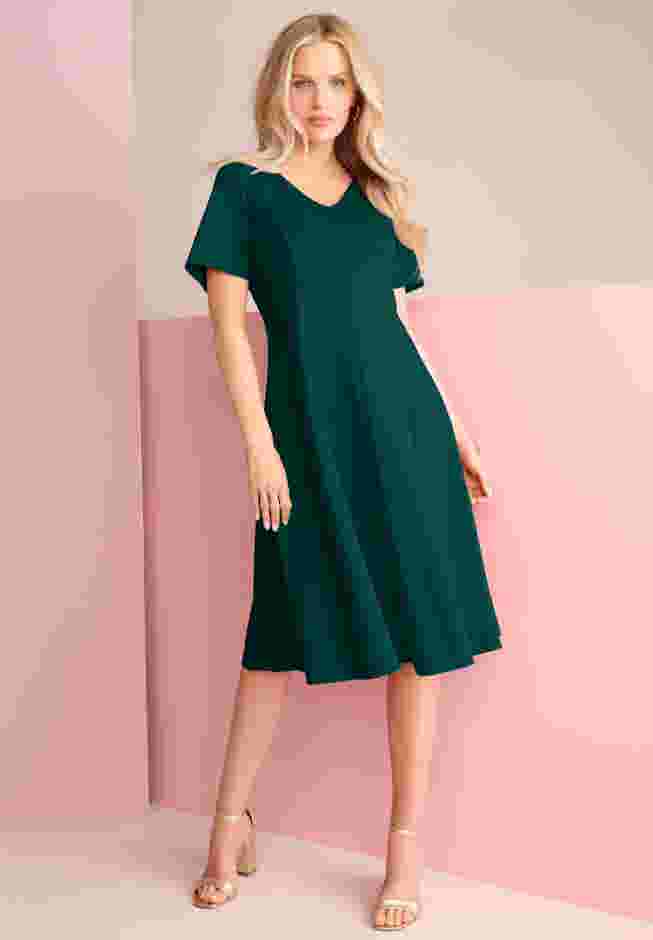 Ponte Flared Dress image number 0