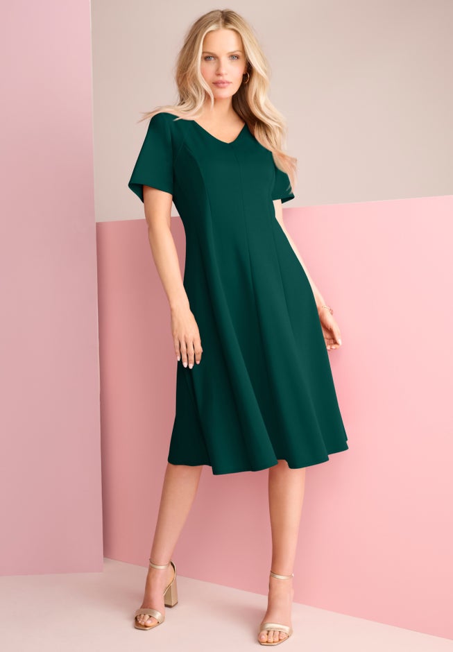 Ponte Flared Dress image number 0