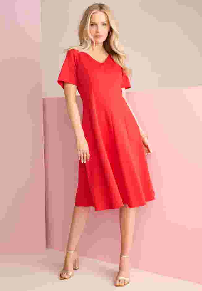 Ponte Flared Dress image number 0