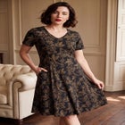Ponte Flared Dress image number 0