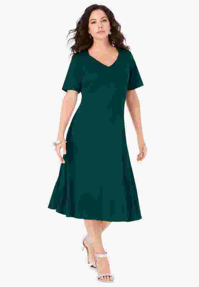 Ponte Flared Dress image number 0
