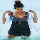 Longitude Tie Front Swimdress image number null