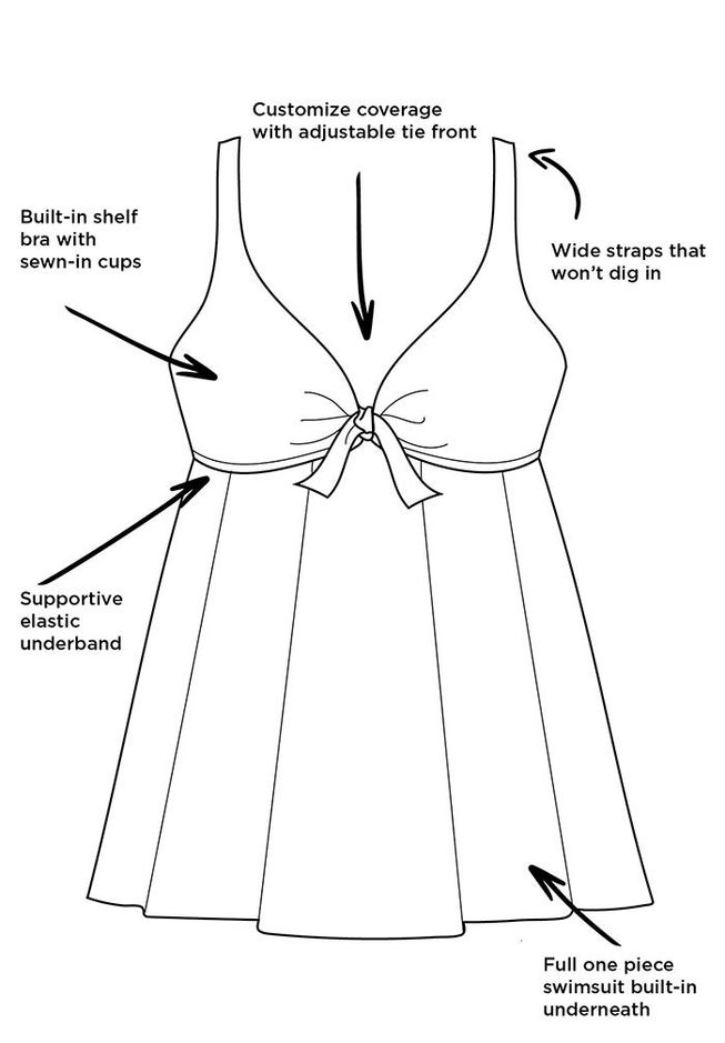 Longitude Tie Front Swimdress image number null