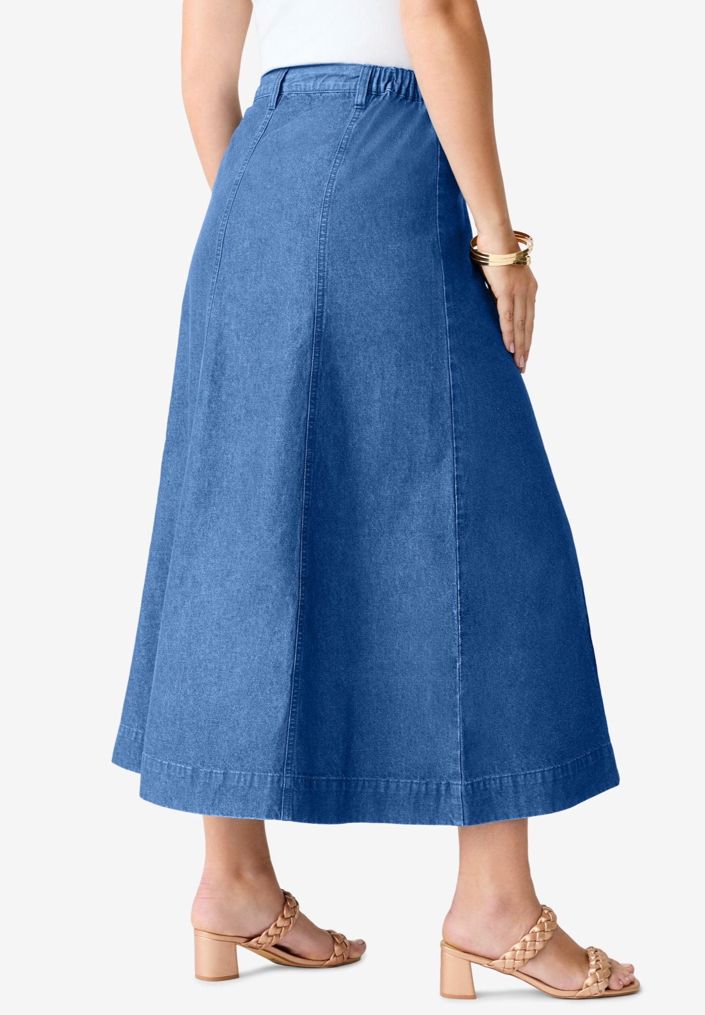 Plus Size Classic Stretch A Line Maxi Skirt image number 2