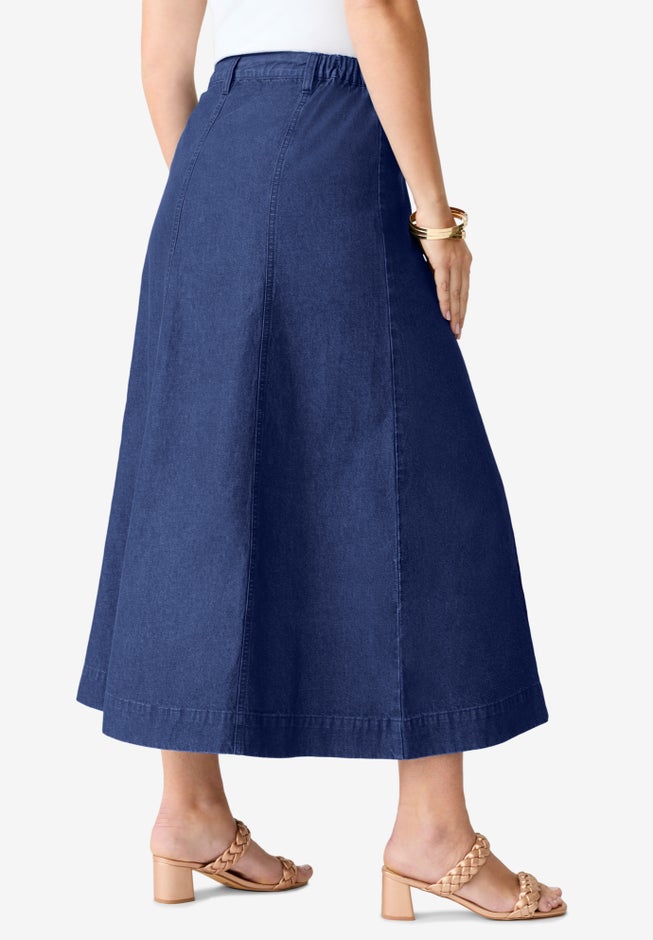Plus Size Classic Stretch A Line Maxi Skirt image number 2