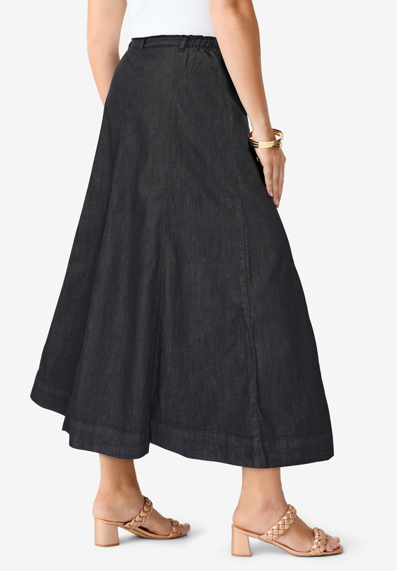 Plus Size Classic Stretch A Line Maxi Skirt image number 2
