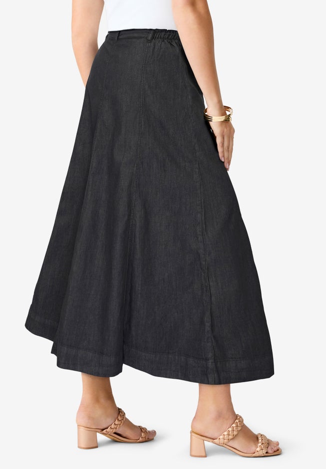 Plus Size Classic Stretch A Line Maxi Skirt image number 2