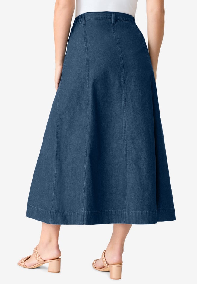 Plus Size Classic Stretch A Line Maxi Skirt image number 1