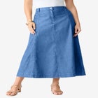 Plus Size Classic Stretch A Line Maxi Skirt image number null
