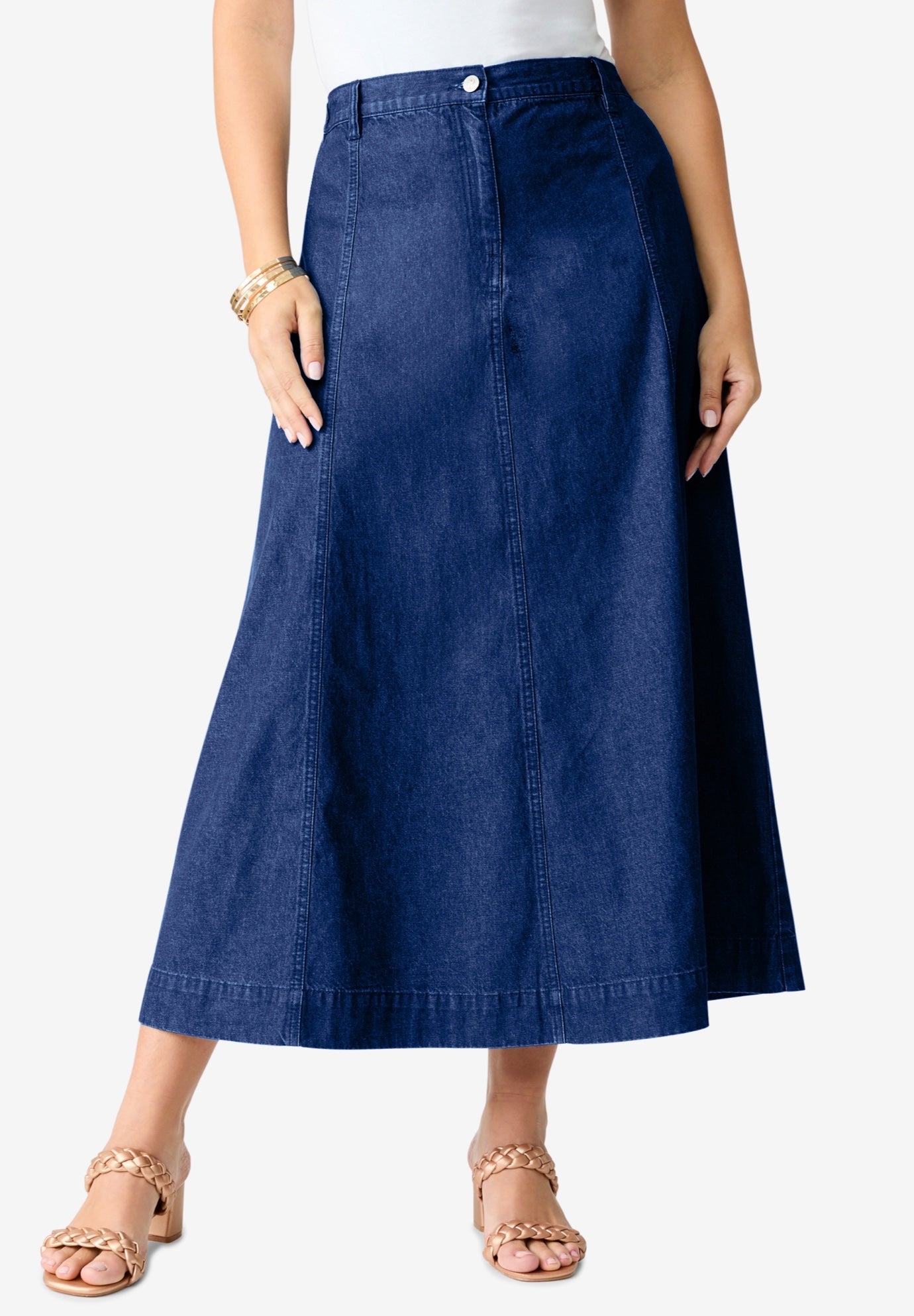 Plus Size Classic Stretch A Line Maxi Skirt image number 0