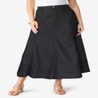 Plus Size Classic Stretch A Line Maxi Skirt image number null