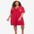 Satin Trim Cotton Sleepshirt image number null
