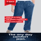 Straight-Leg All-Cotton Denim Pull-On 7-Day Elastic-Waist Jeans image number null
