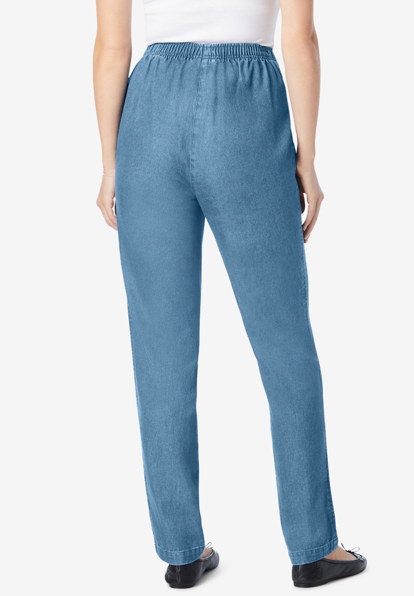 7-Day Straight-Leg Elastic-Waist Cotton Denim Pant image number 1