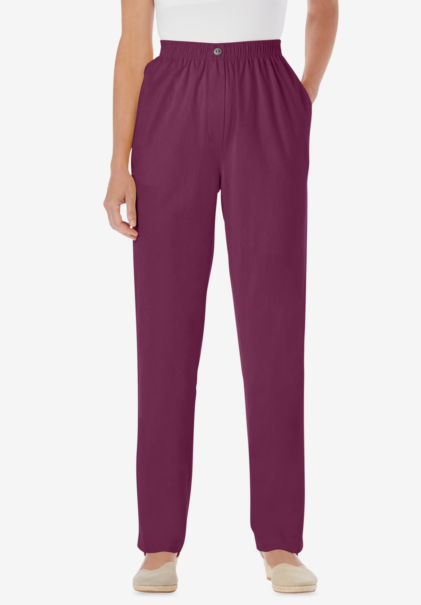 7-Day Straight-Leg Elastic-Waist Cotton Denim Pant image number 0