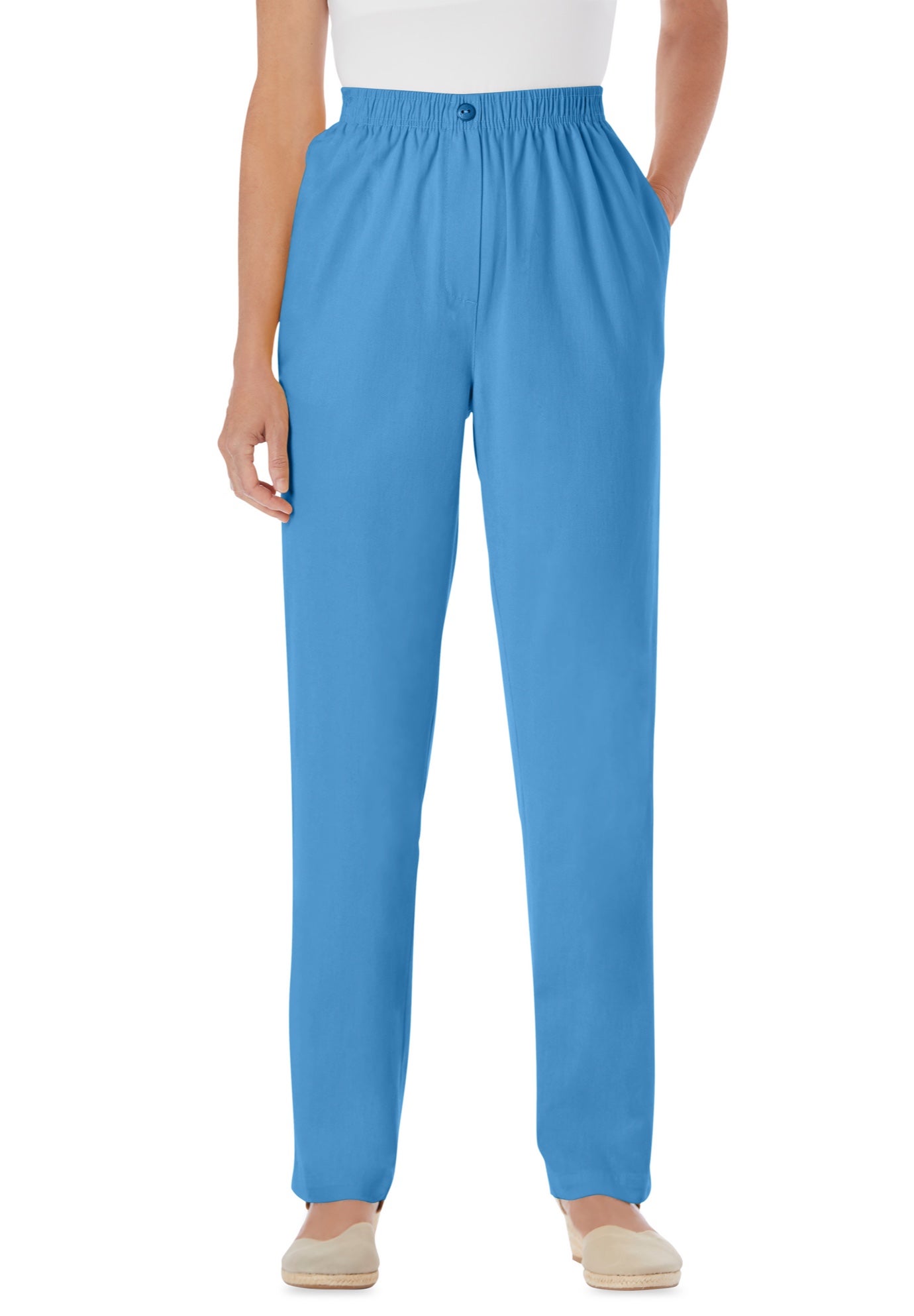7-Day Straight-Leg Elastic-Waist Cotton Denim Pant image number 0