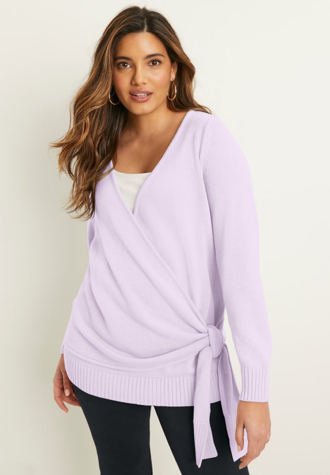 Wrap-Front Cardigan image number 4