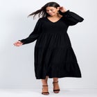 Indi Puff Sleeve Shirred Dress image number 0