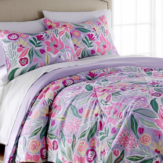 Seersucker Printed 3-Pc. Comforter Set image number 1