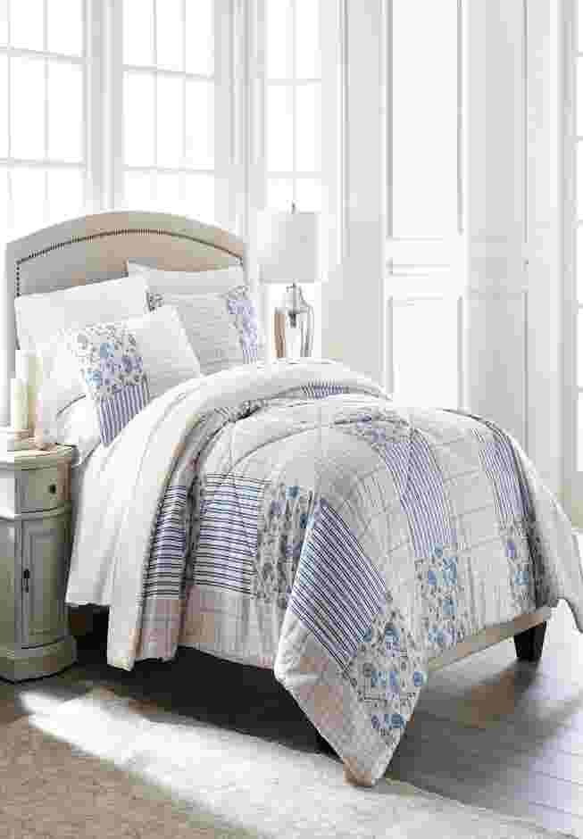 Seersucker Printed 3-Pc. Comforter Set image number 0