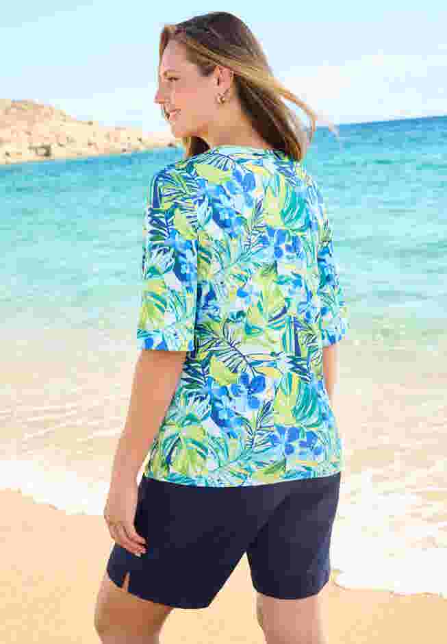 Three-Quarter Sleeve Swim Tee image number 1