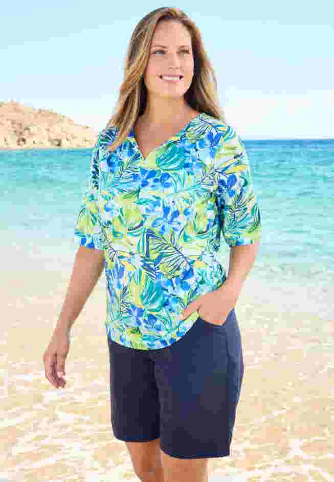 Three-Quarter Sleeve Swim Tee image number 0