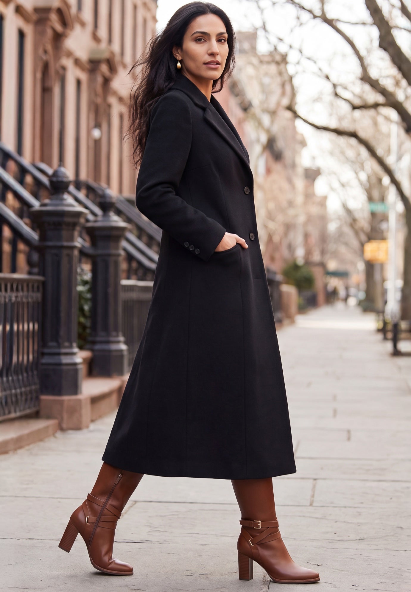 Full Length Wool Blend Coat image number 1