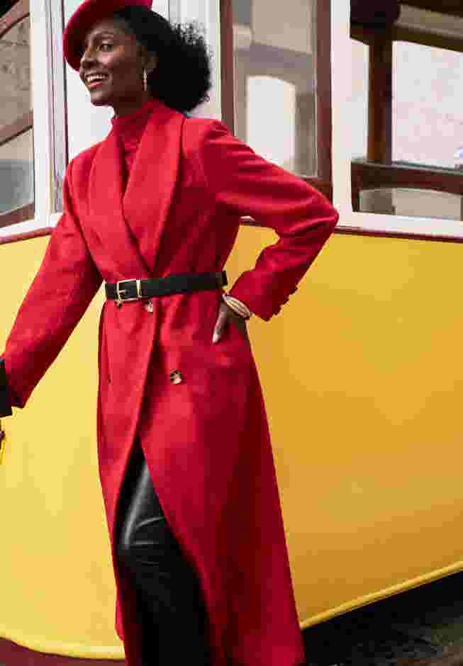 Long Shawl Collar Wool Coat image number 1