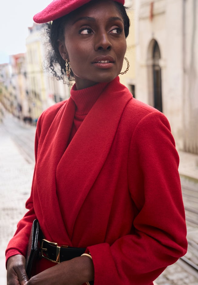 Long Shawl Collar Wool Coat image number 2