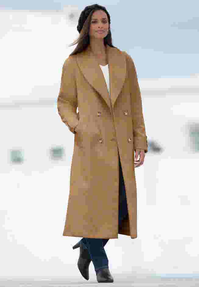 Long Shawl Collar Wool Coat image number 0