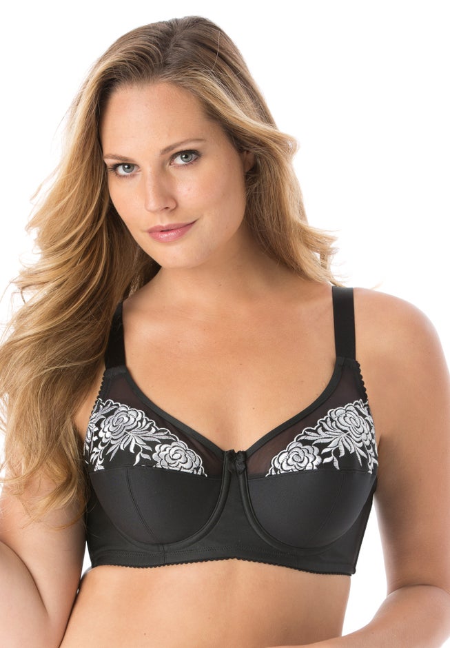 Elila® Embroidered Microfiber Underwire Bra 2401 image number 0