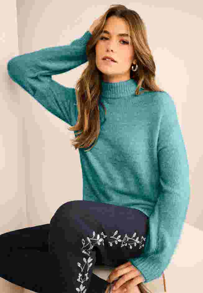 Eyelash Mockneck Sweater image number 1