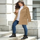 Plus Size Hooded Teddy Fleece Coat image number null
