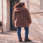 Plus Size Hooded Teddy Fleece Coat image number 2