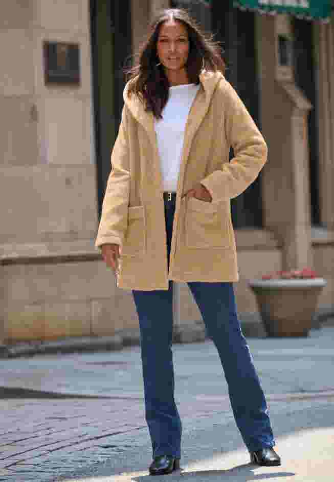 Mid Weight Hooded Teddy Coat image number 0