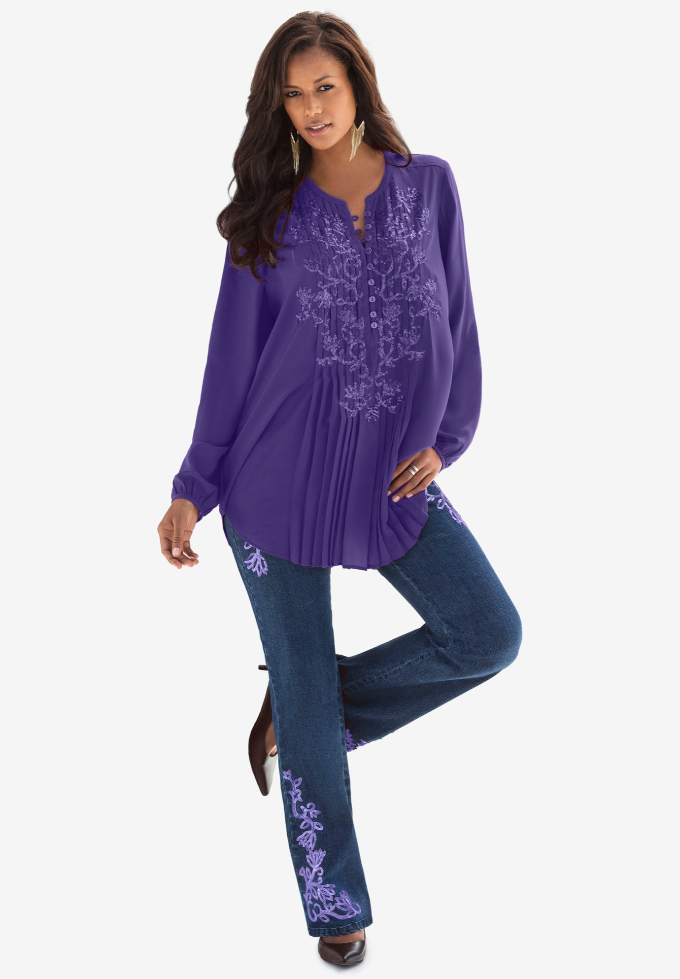 Sequin Floral Tunic image number 3