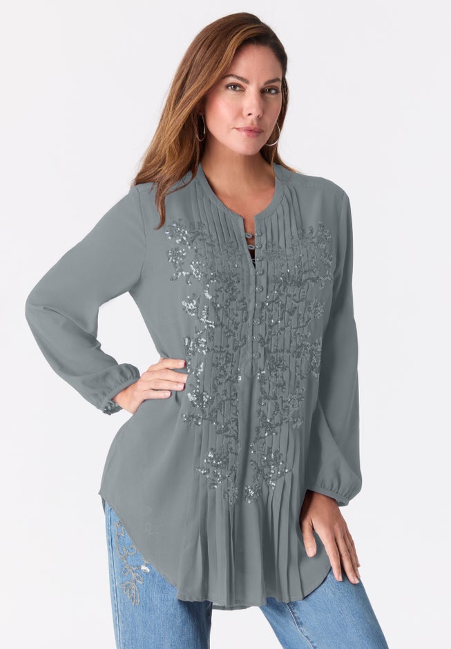 Sequin Floral Tunic image number 0