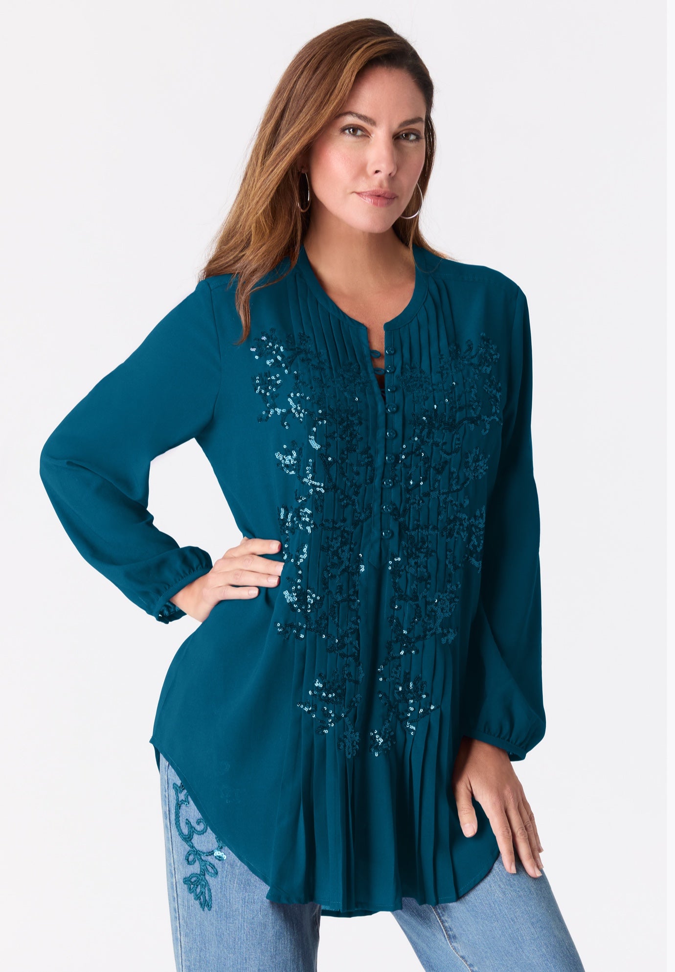 Sequin Floral Tunic image number 0