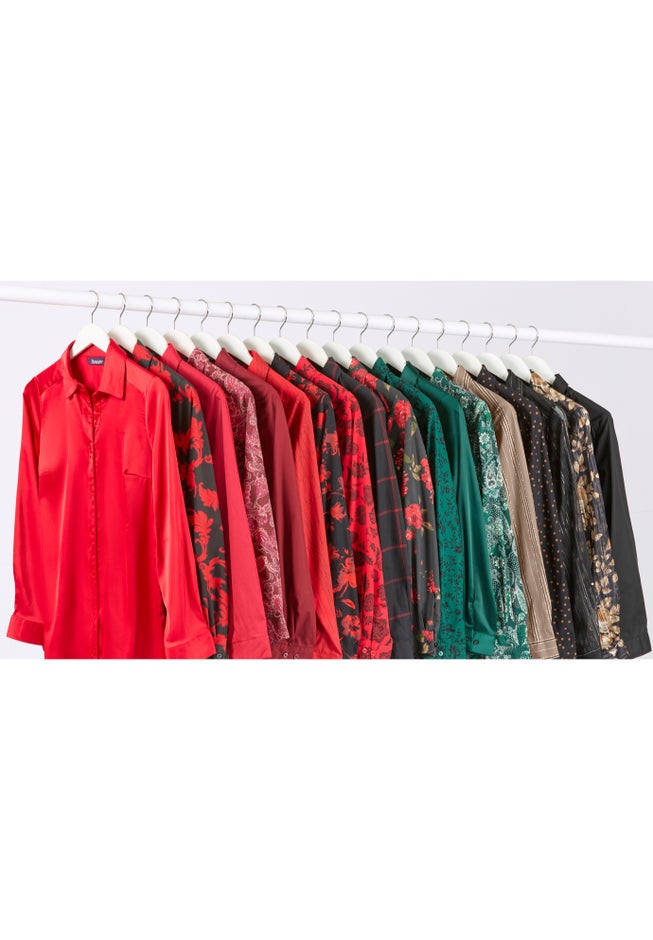 Plus Size Kate Long Sleeve Easy Cotton-Blend Button-Front Shirt image number 6