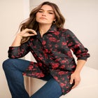 Plus Size Kate Long Sleeve Easy Cotton-Blend Button-Front Shirt image number null