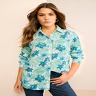 Plus Size Kate Long Sleeve Easy Cotton-Blend Button-Front Shirt image number null