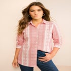 Plus Size Kate Long Sleeve Easy Cotton-Blend Button-Front Shirt image number null