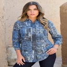 Plus Size Kate Long Sleeve Easy Cotton-Blend Button-Front Shirt image number null