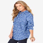 Plus Size Kate Long Sleeve Easy Cotton-Blend Button-Front Shirt image number null