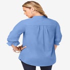 Plus Size Kate Long Sleeve Easy Cotton-Blend Button-Front Shirt image number null