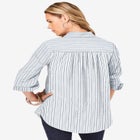 Plus Size Kate Long Sleeve Easy Cotton-Blend Button-Front Shirt image number null