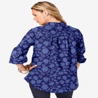 Plus Size Kate Long Sleeve Easy Cotton-Blend Button-Front Shirt image number null