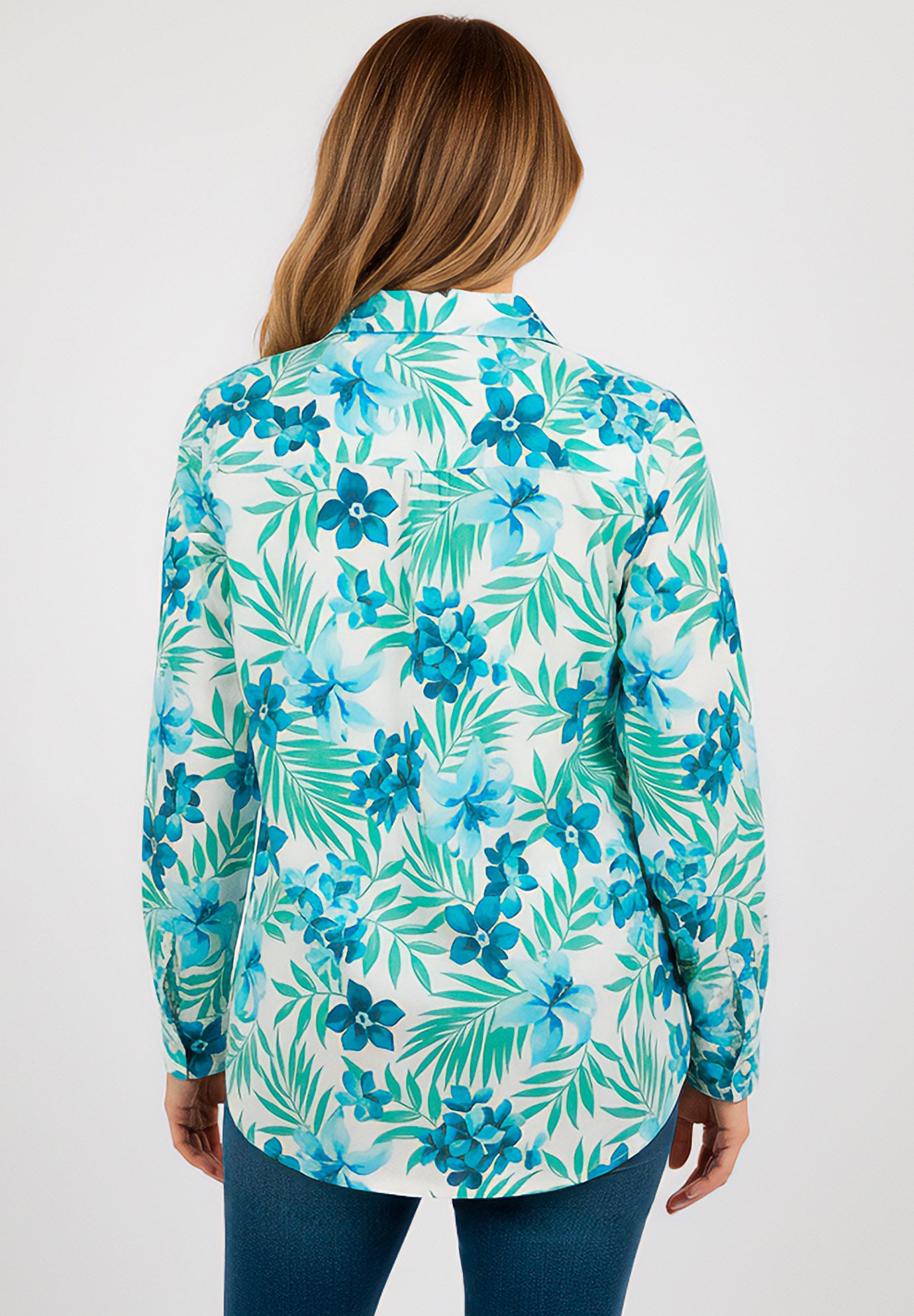 Plus Size Kate Long Sleeve Easy Cotton-Blend Button-Front Shirt image number 1