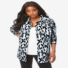 Plus Size Kate Long Sleeve Easy Cotton-Blend Button-Front Shirt image number null