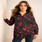 Plus Size Kate Long Sleeve Easy Cotton-Blend Button-Front Shirt image number null